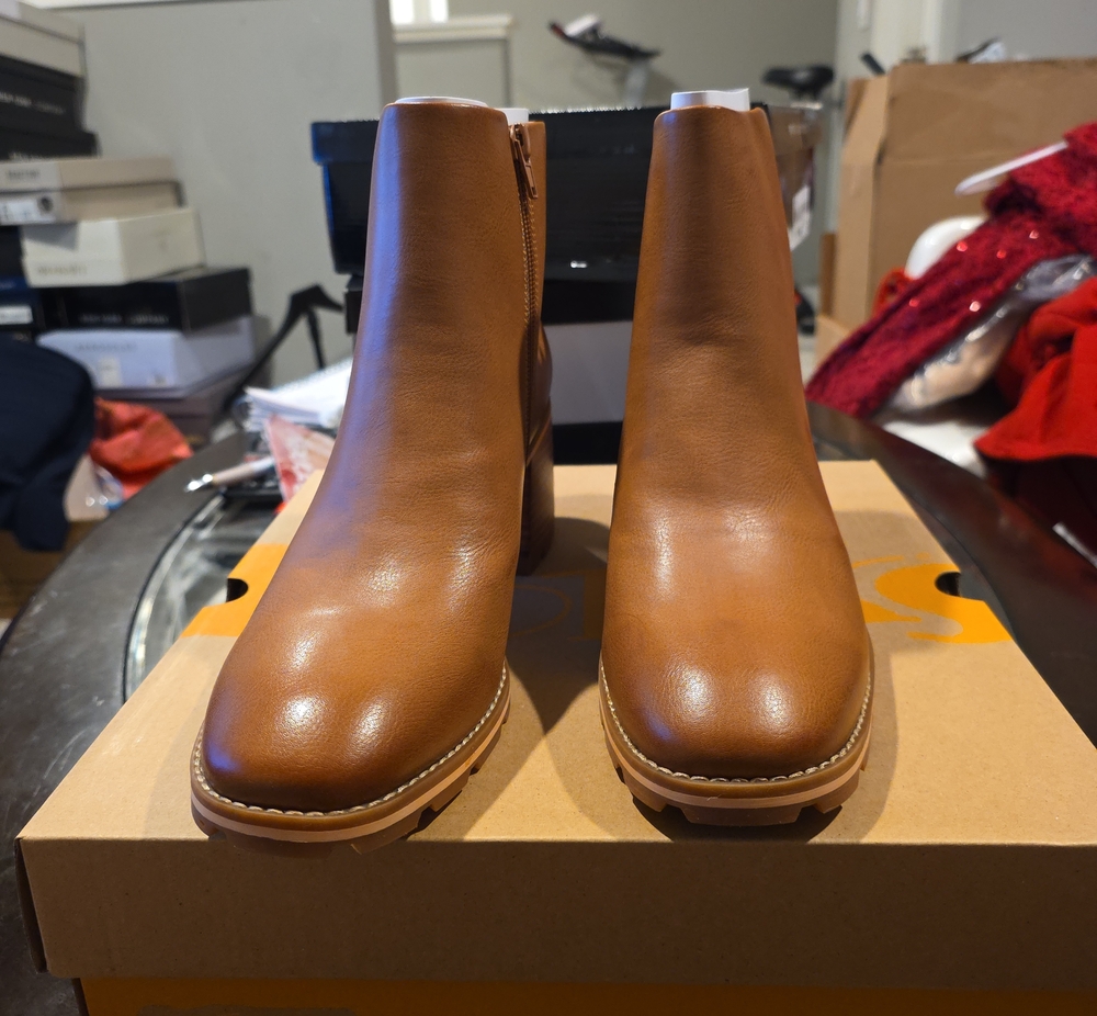 Women’s KORKS  Ankle Booties in Cognac Tan Leather